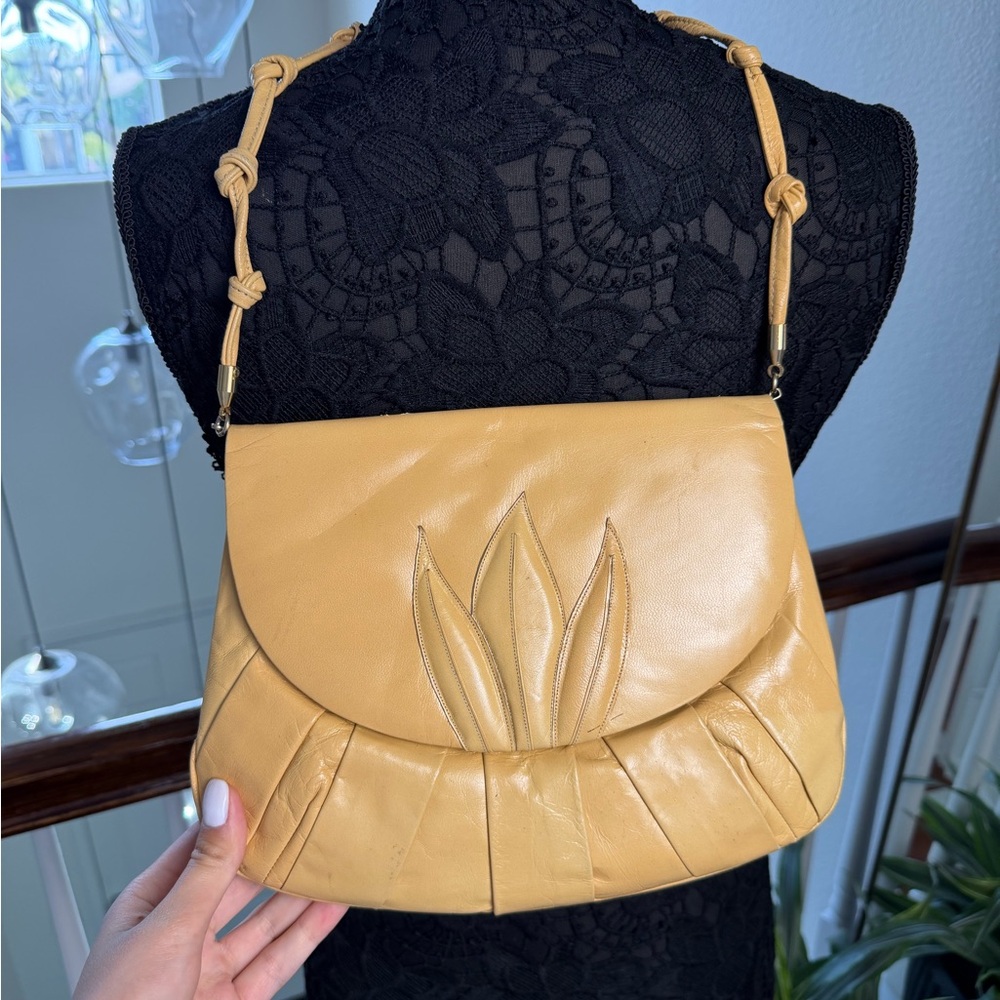 Chic Yellow Leather Shoulder Bag